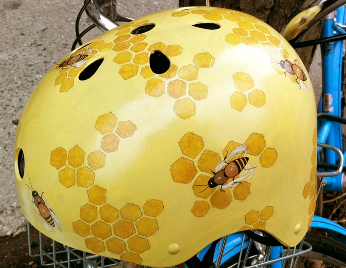 Saddle Spoke Yellow Bike Helmet