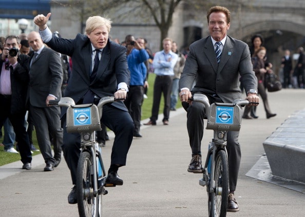 Mayor of London, Boris Johnson, (L) and