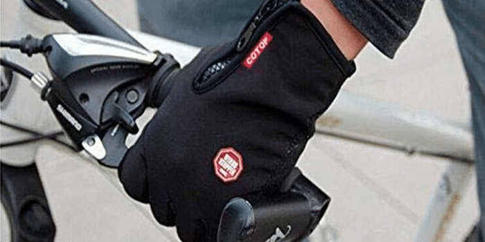 Waterproof Touchscreen in Winter Outdoor Bike Gloves Adjustable Size Cycling Gloves Black 