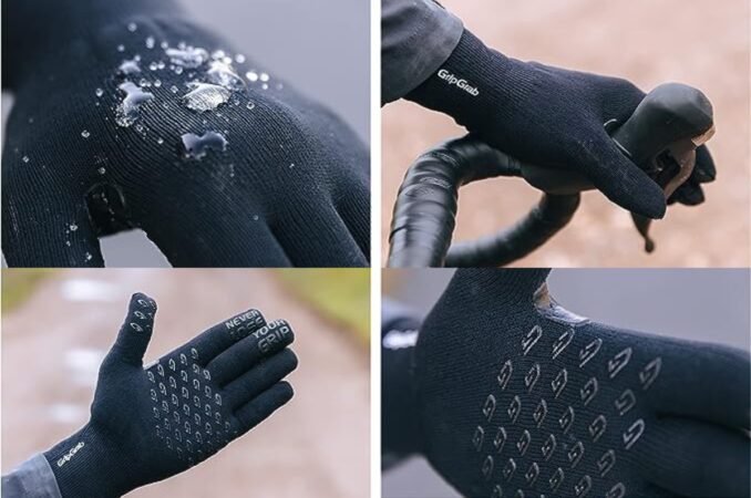 grip grab waterproof thermal cycling gloves features