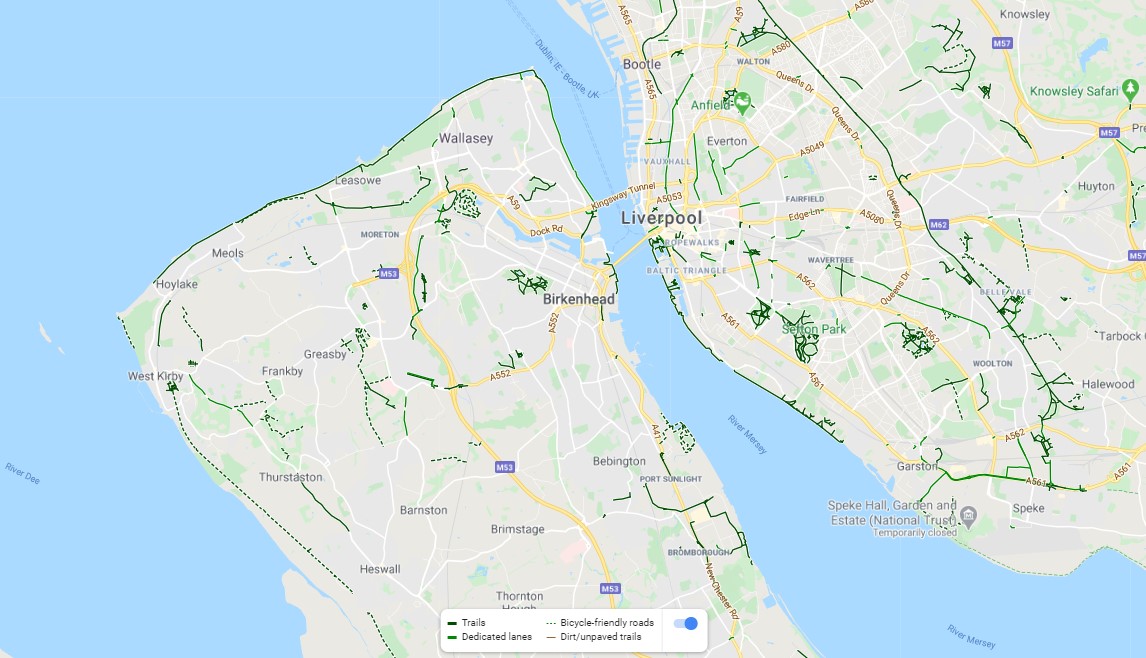 cycling speed google maps
