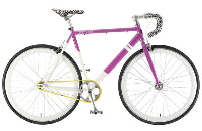 This image has an empty alt attribute; its file name is sole-bicycles-purple-cheetah.jpg