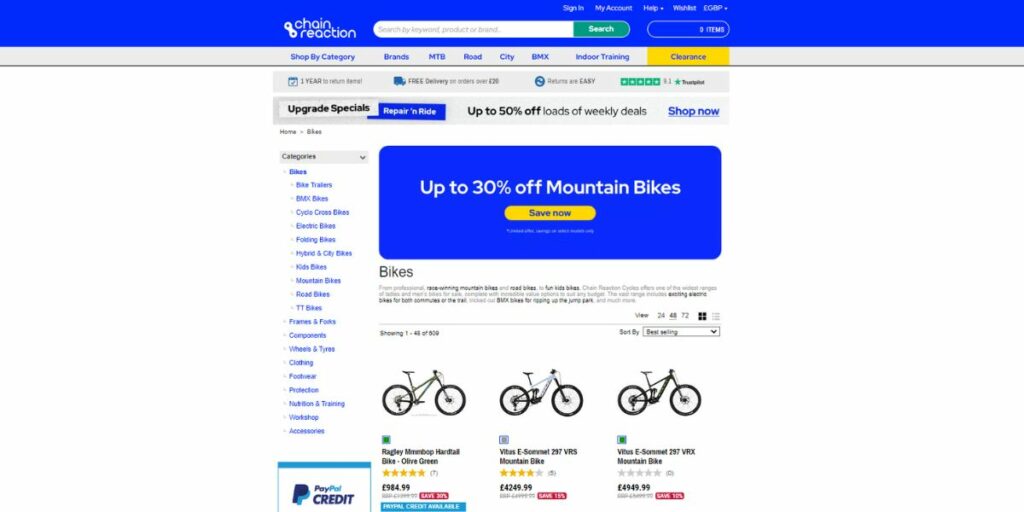 Chain Reaction Cycles online store