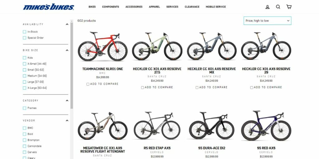 Mike's Bikes online store