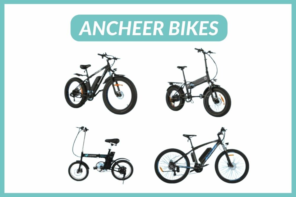 Image with four Ancheer bikes.