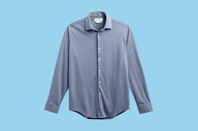 apollo dress shirt in blue background