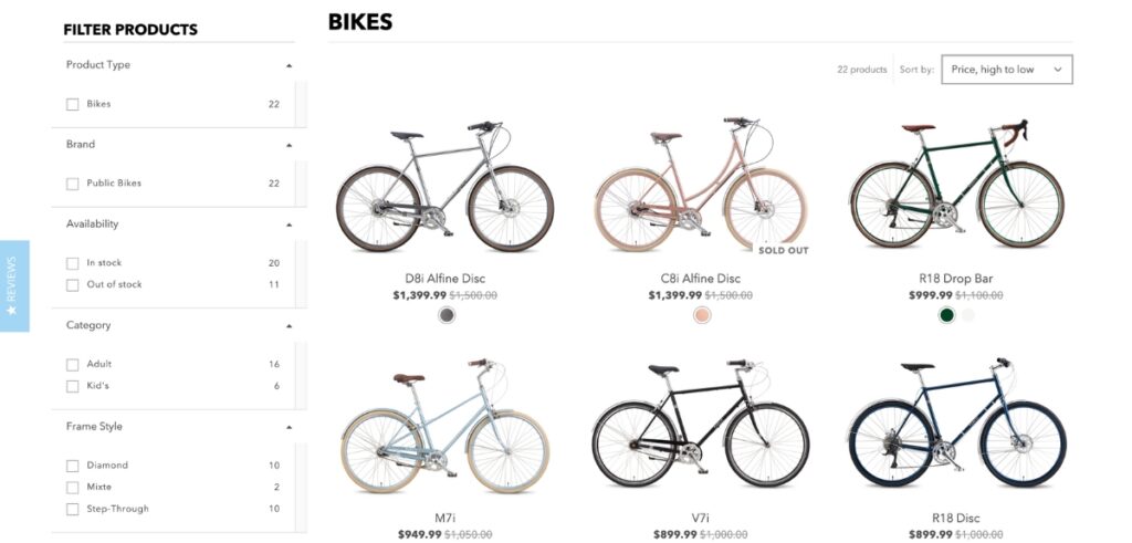 public bikes website
