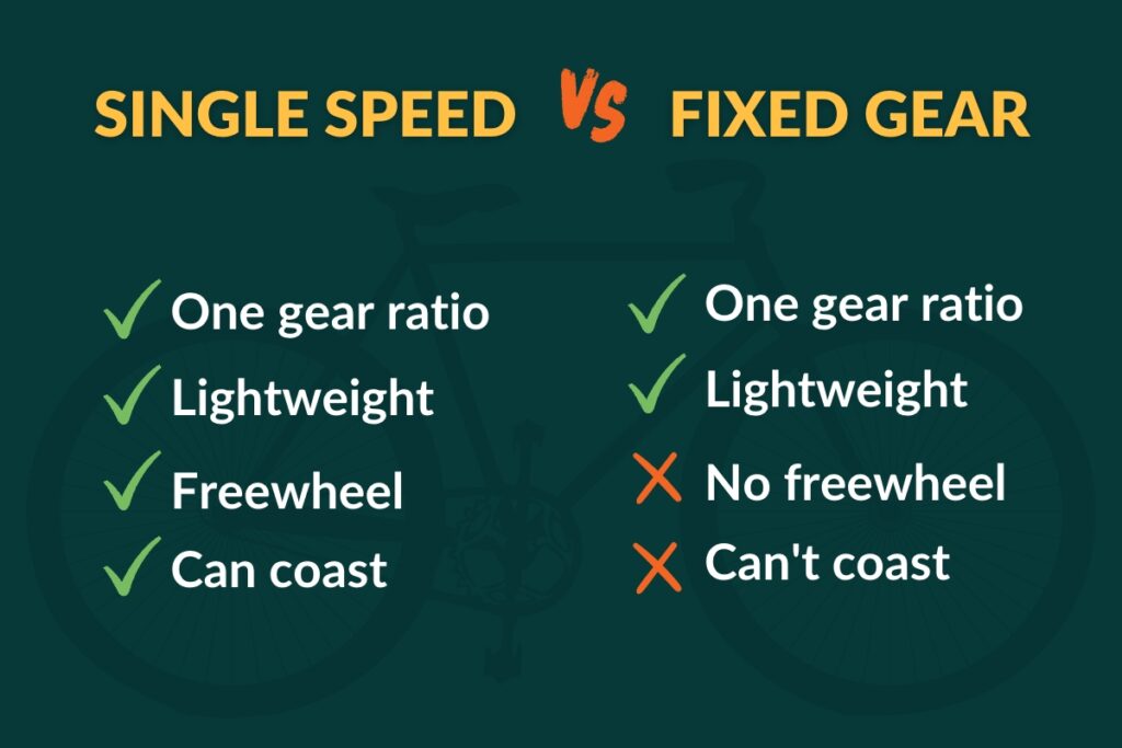 single speed bikes vs fixed gear bikes