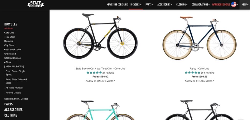 State Bicycle Co website