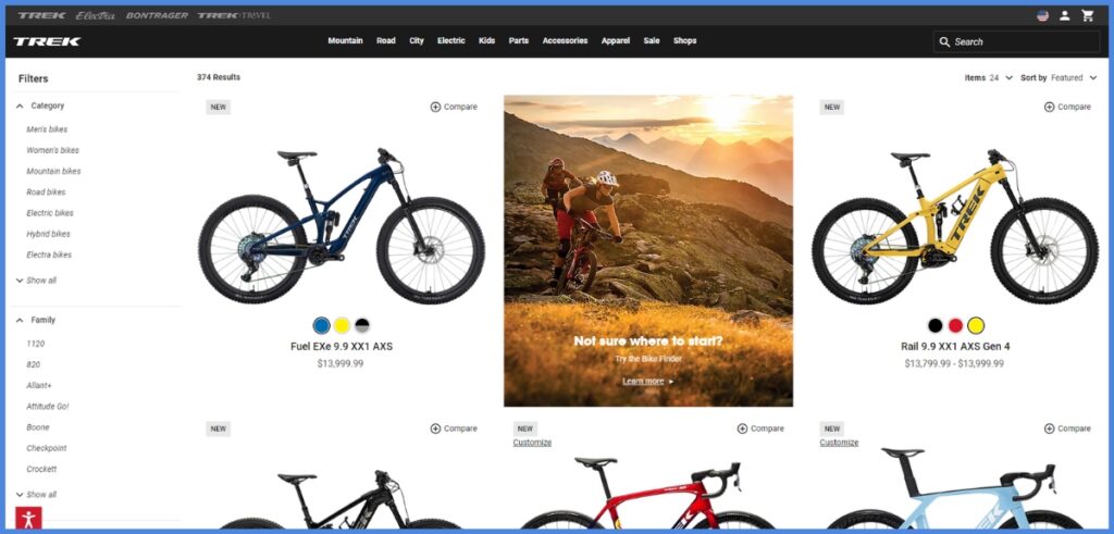 Trek bikes website
