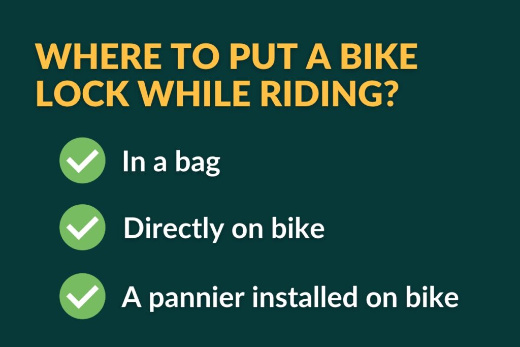 where to put bike lock while riding