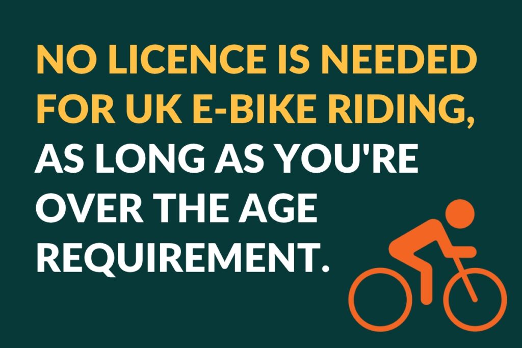 no licence is needed for uk e-bike riding