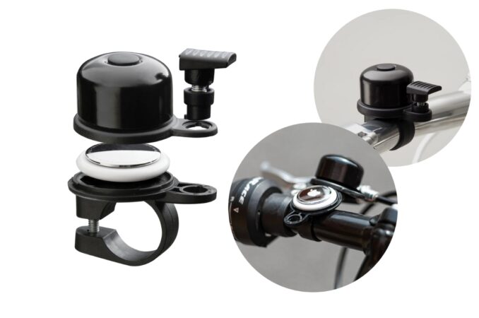 Photos of the AirBell AirTag Bike Mount