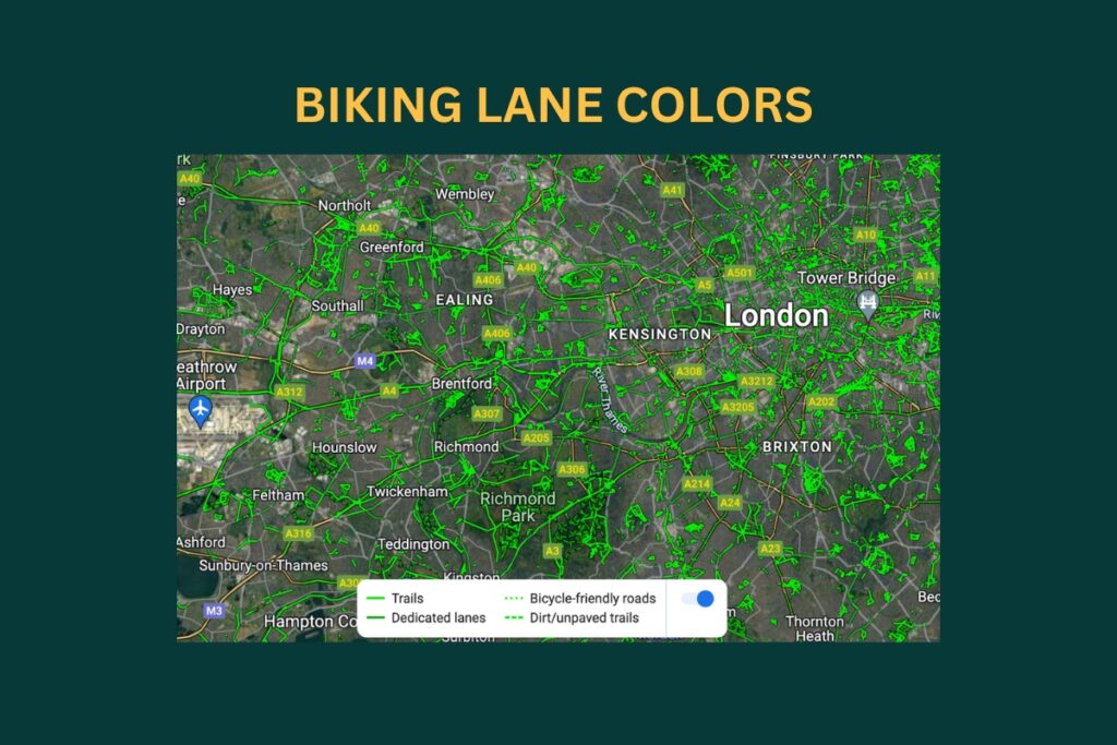 Google Maps Biking Lane Colors Explained