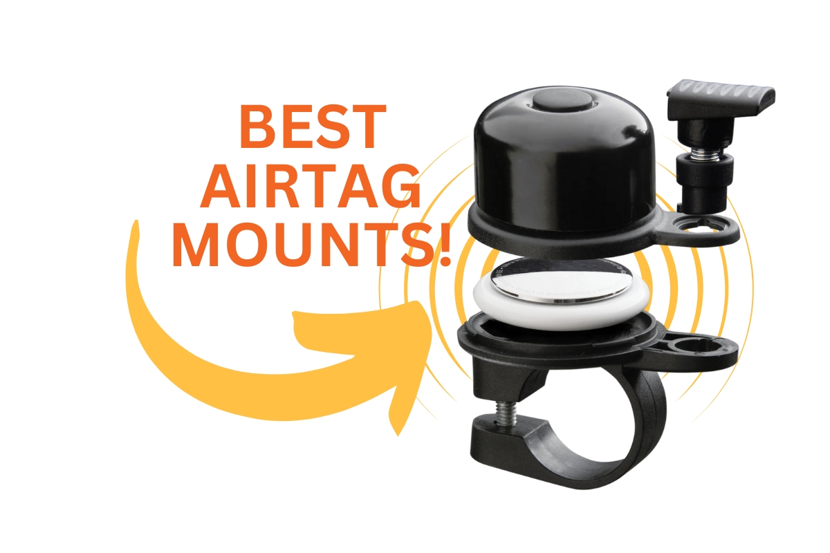 Best AirTag Mounts illustrated with AirBell Apple AirTag Bike Mount