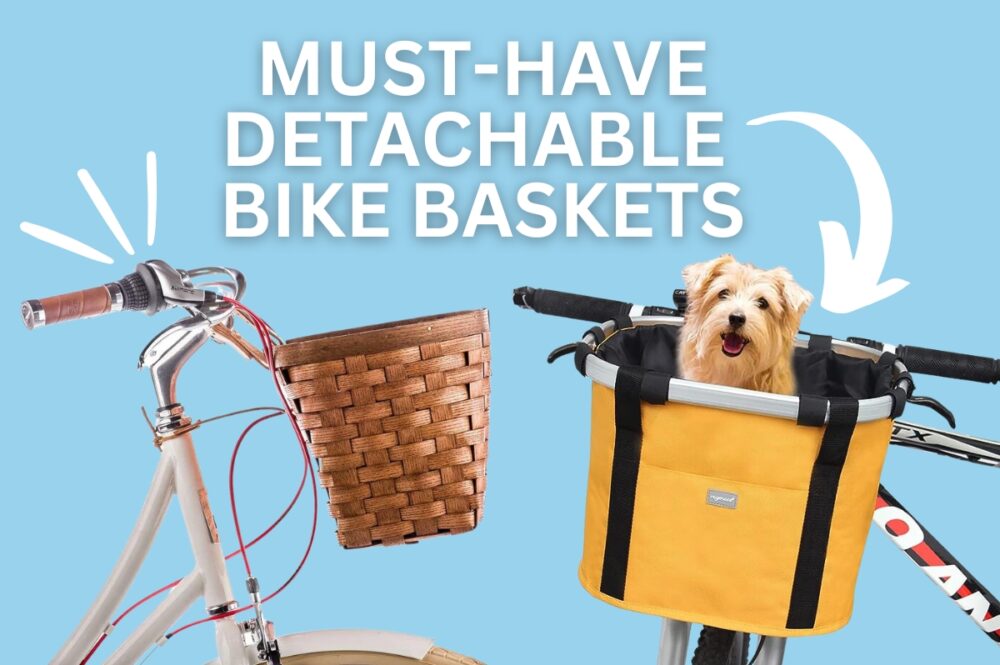 An illustration of detachable bike baskets