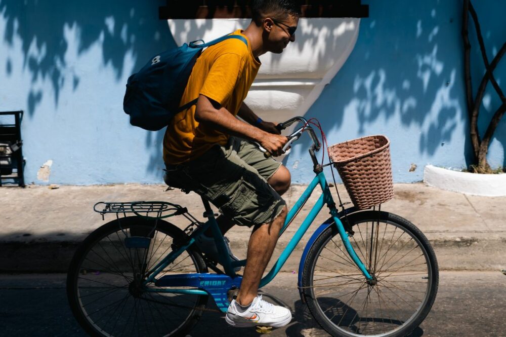 Man on Bicycle in Colombia