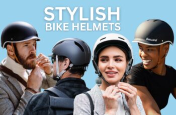 People wearing stylish bike helmets