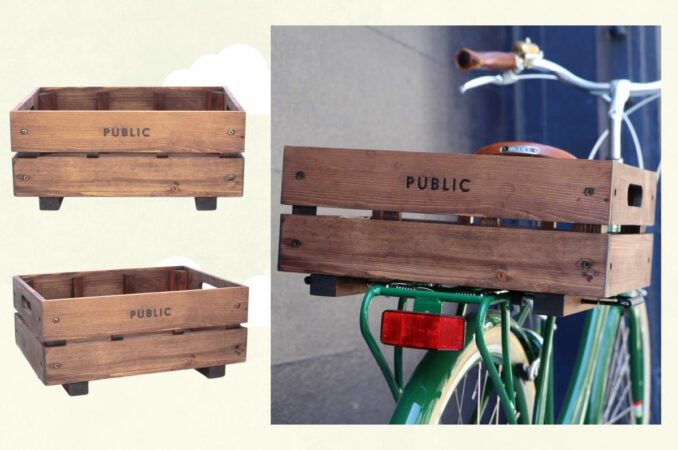 Public Bikes Wooden Crate on bicycle