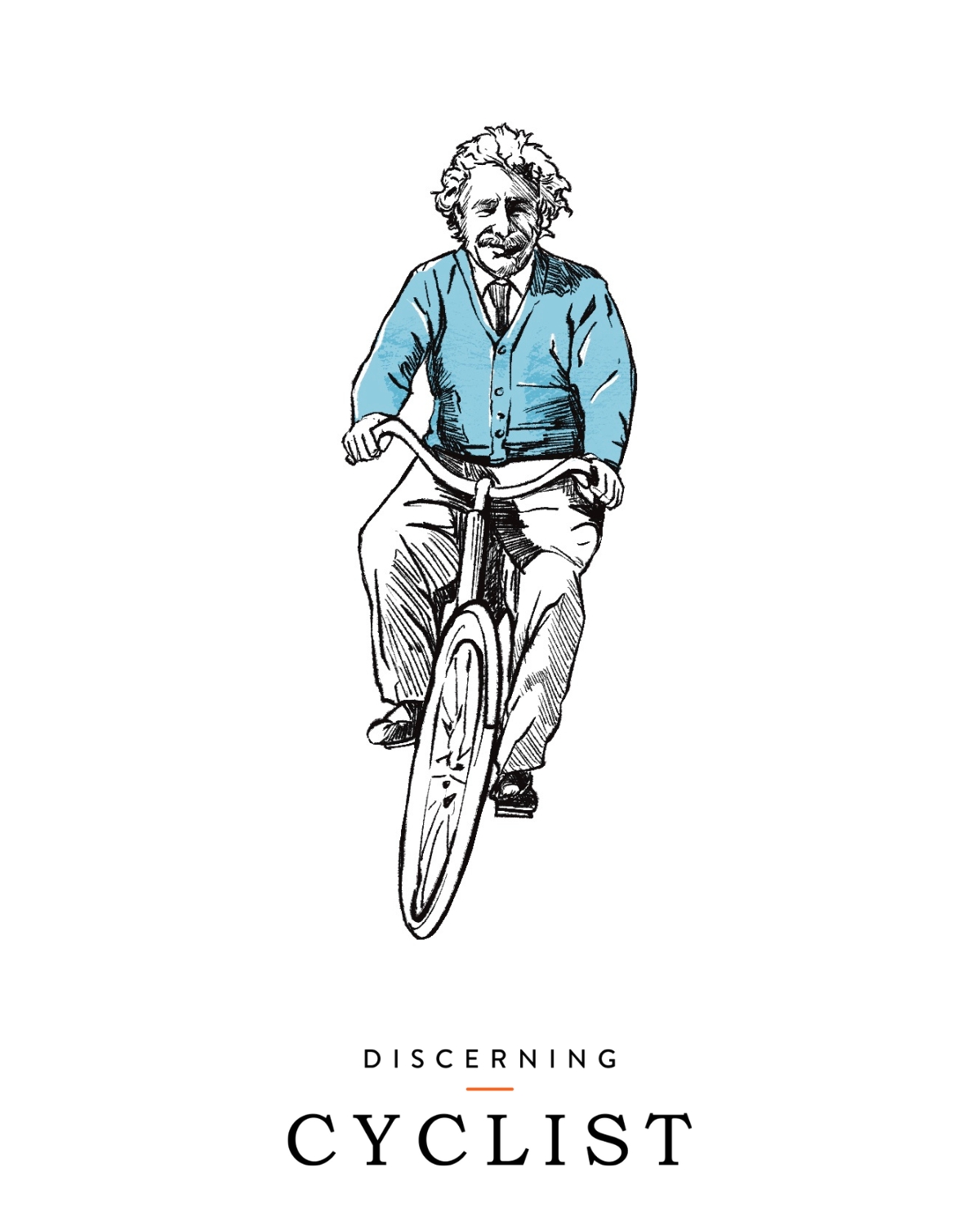 Albert Einstein cycling illustration