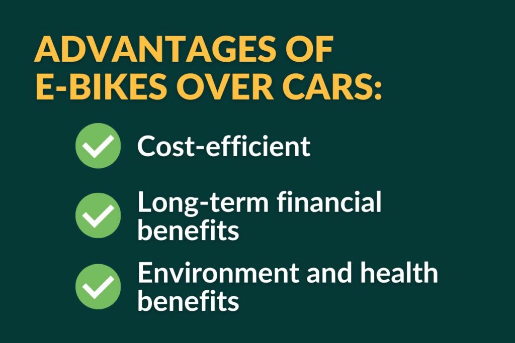 advantages of e-bikes over cars