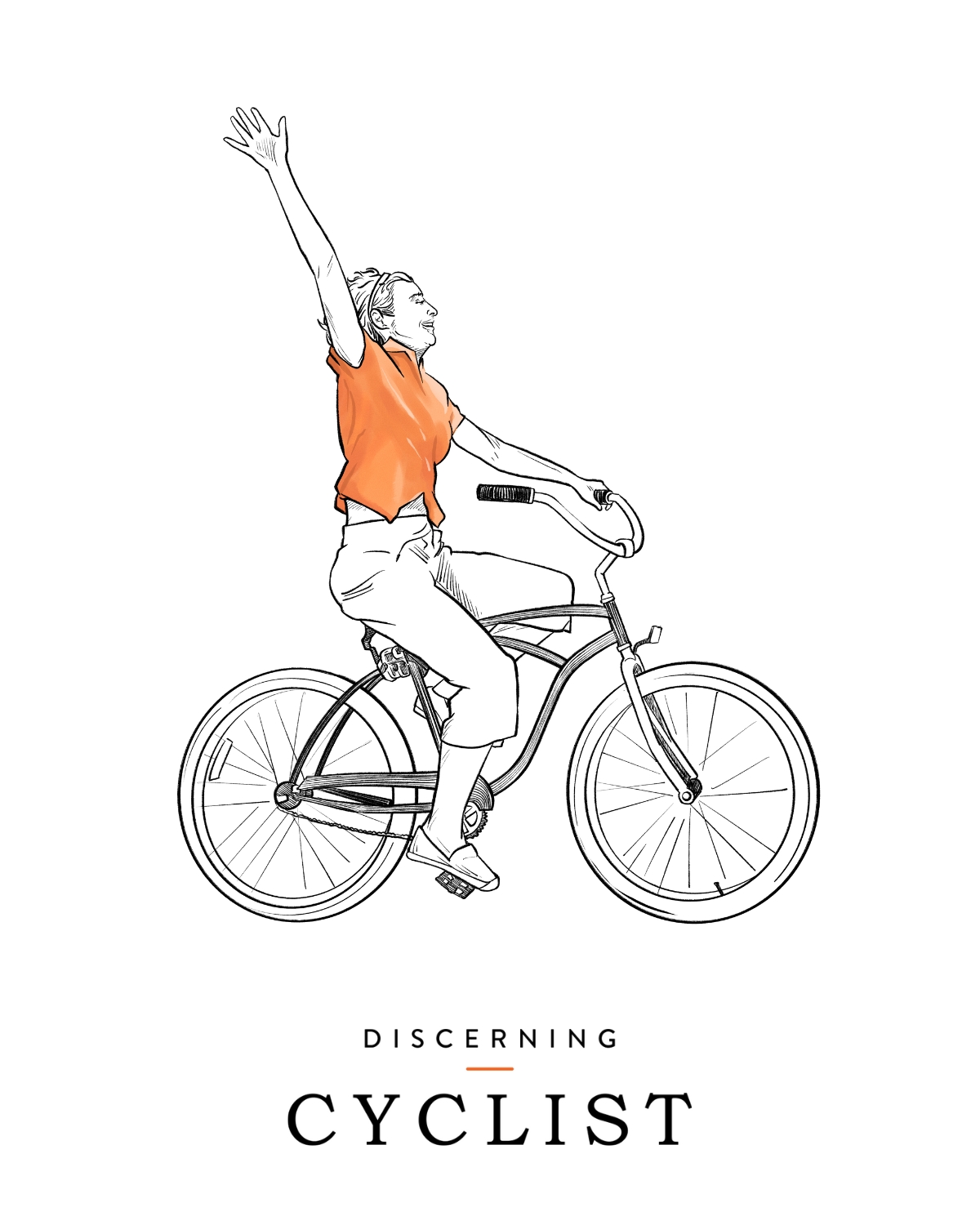 Happy cyclist illustration
