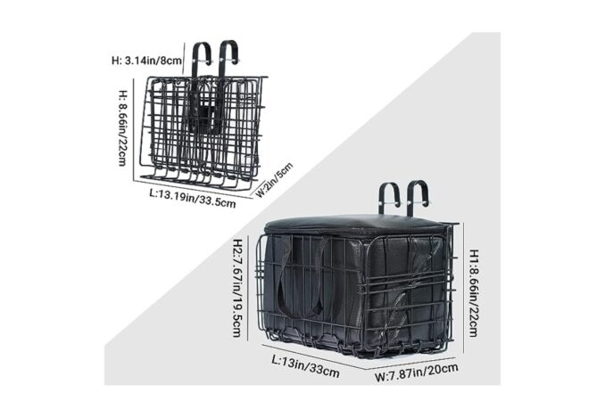 himiway folding bike front basket with liner dimensions