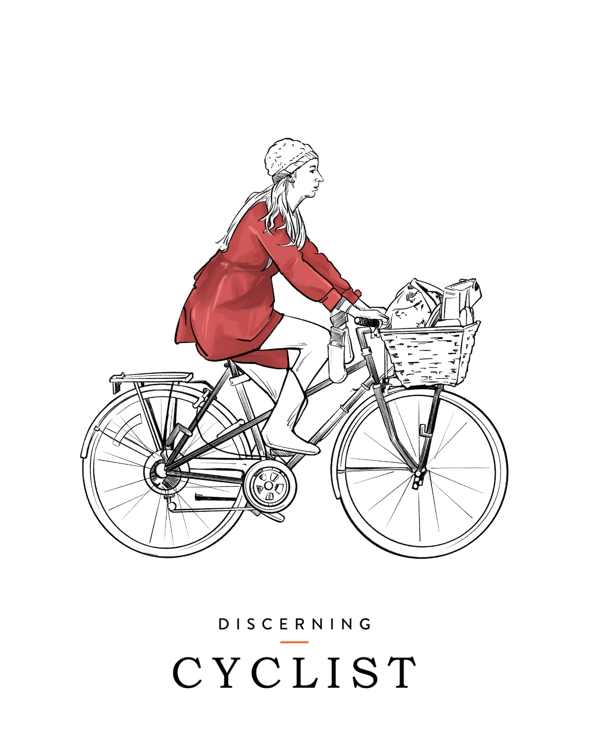 Lady cyclist illustration