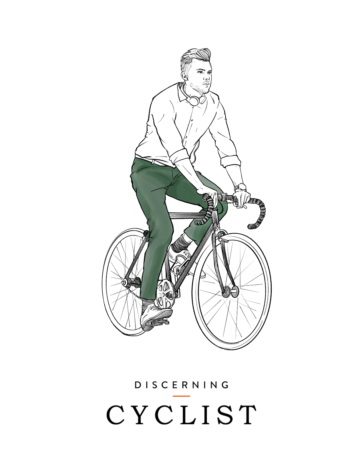 Office guy cyclist illustration