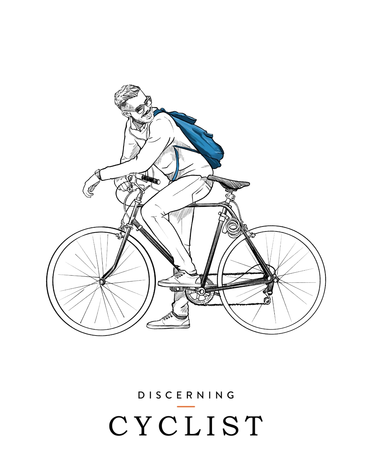 Smiling cyclist illustration