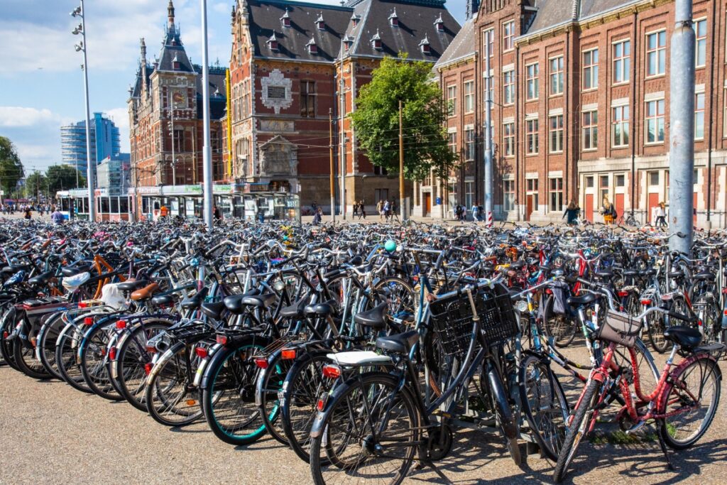 Bicycles parked in Amsterdam