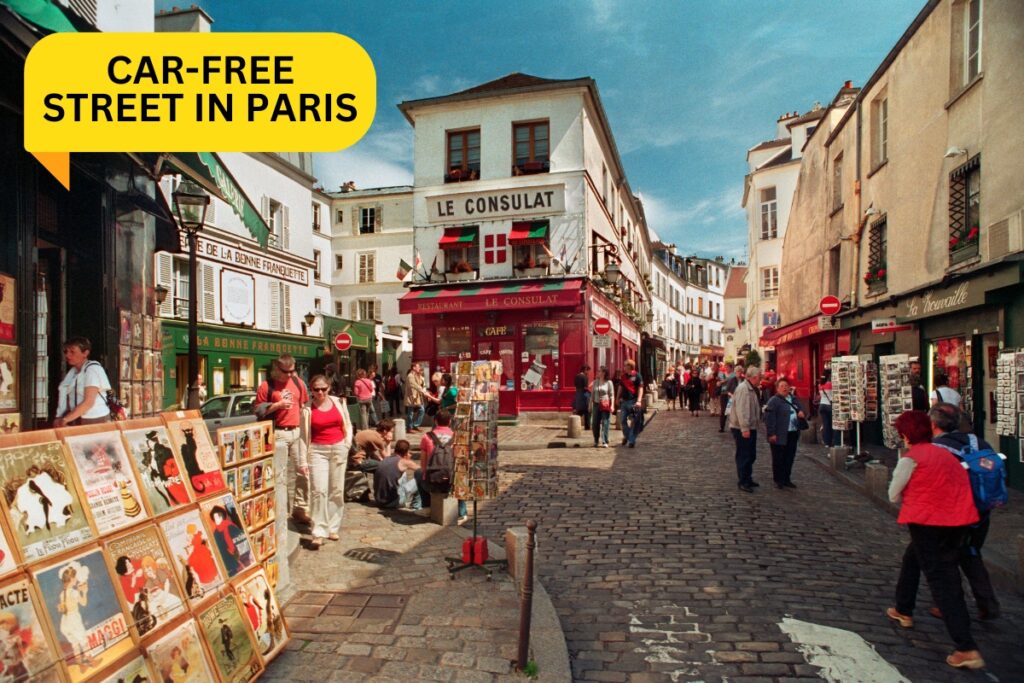 A car-free street in Paris