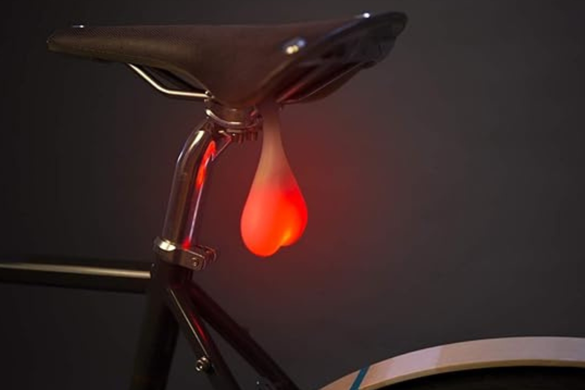 Funny gifts for cyclists glowing red bike balls
