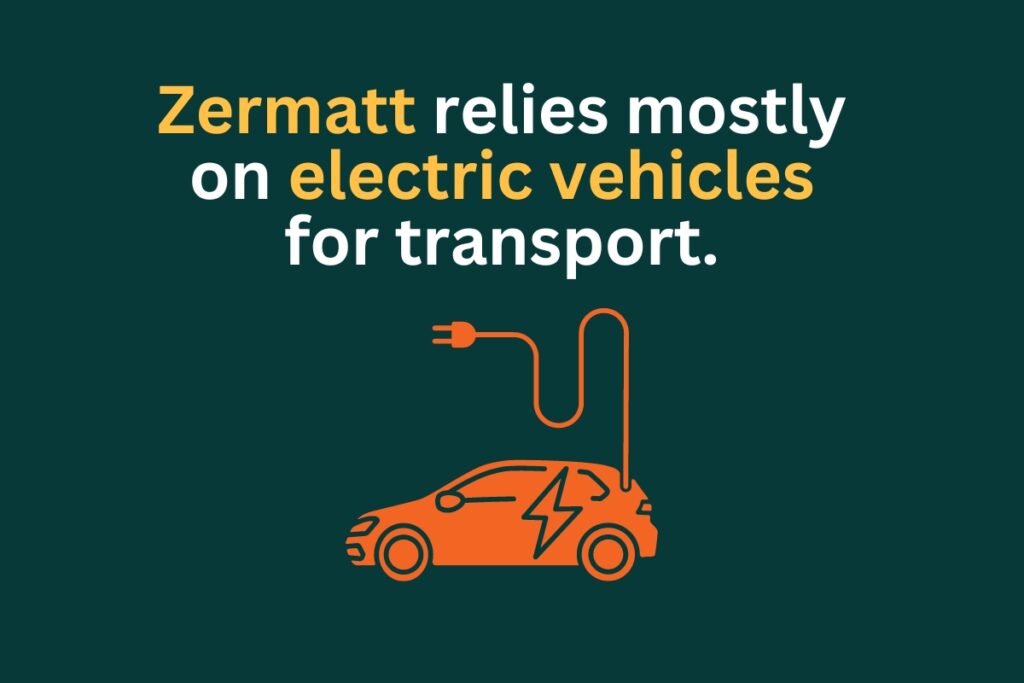 Zermatt relies mostly on electric vehicles for transport