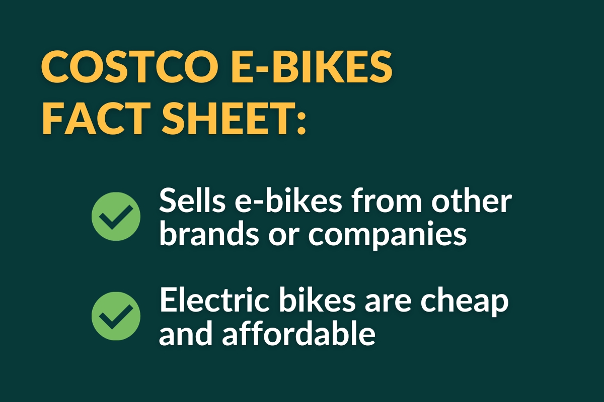 costco e-bikes fact sheet