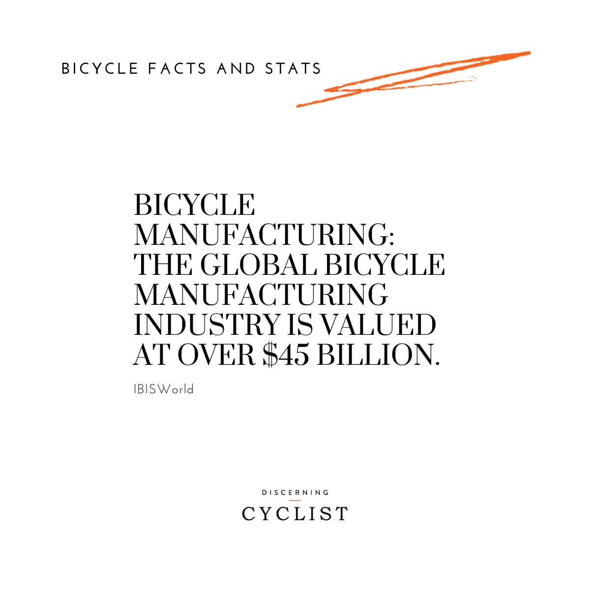 Bicycle Manufacturing: The global bicycle manufacturing industry is valued at over $45 billion.