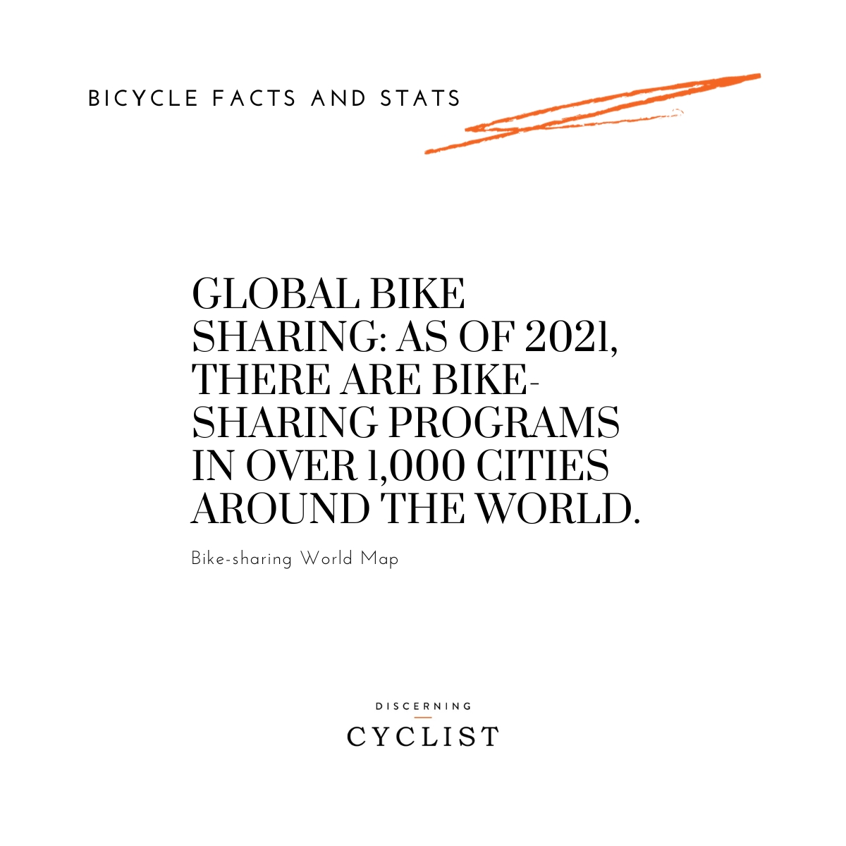 Global Bike Sharing: As of 2021, there are bike-sharing programs in over 1,000 cities around the world.