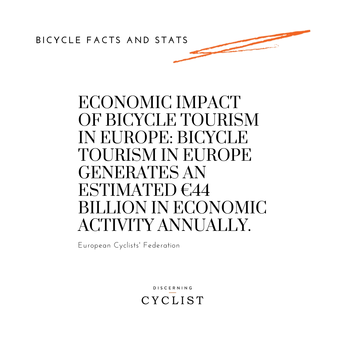 Economic Impact of Bicycle Tourism in Europe: Bicycle tourism in Europe generates an estimated €44 billion in economic activity annually.