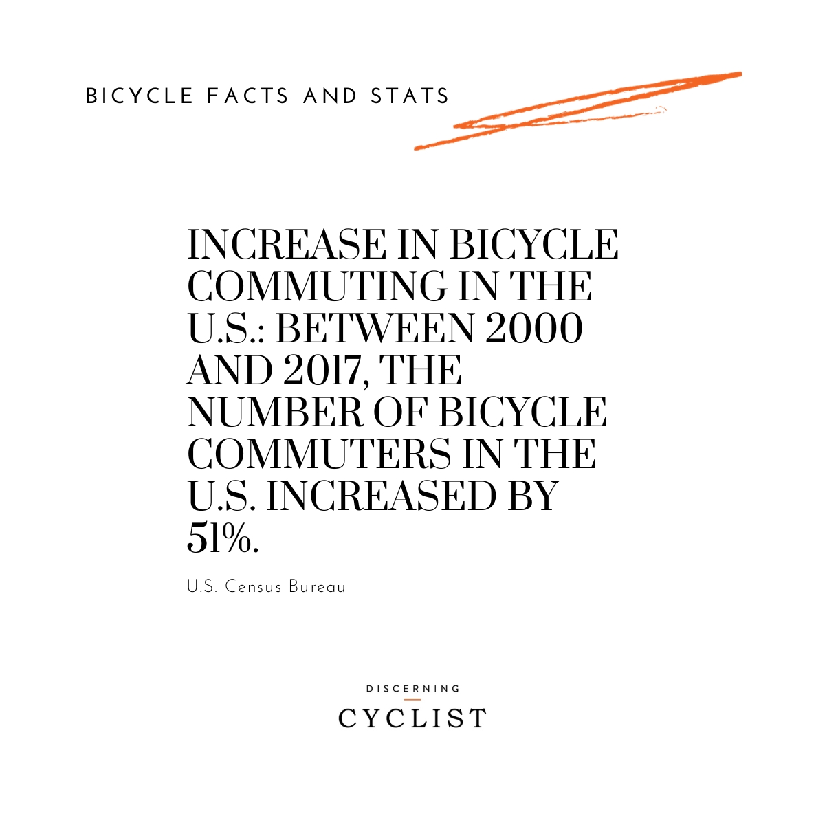 Increase in Bicycle Commuting in the U.S.: Between 2000 and 2017, the number of bicycle commuters in the U.S. increased by 51%.