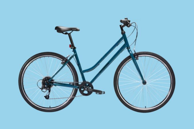 decathlon hybrid bike riverside 120 blue