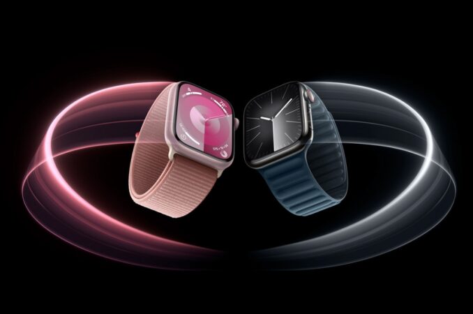 Blue and pink Apple Watch Series 9