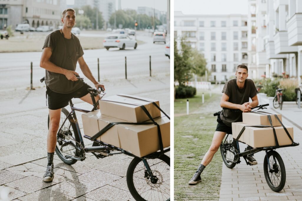 Man with cargo bike