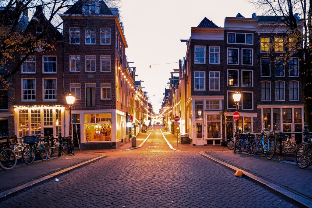 A street in Amsterdam without cars