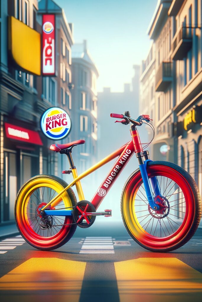 A bicycle inspired by the brand Burger King