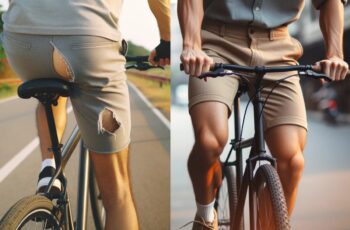 Cyclist with ripped pants versus cyclist with stylish pants