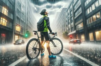 Cyclist in the rain