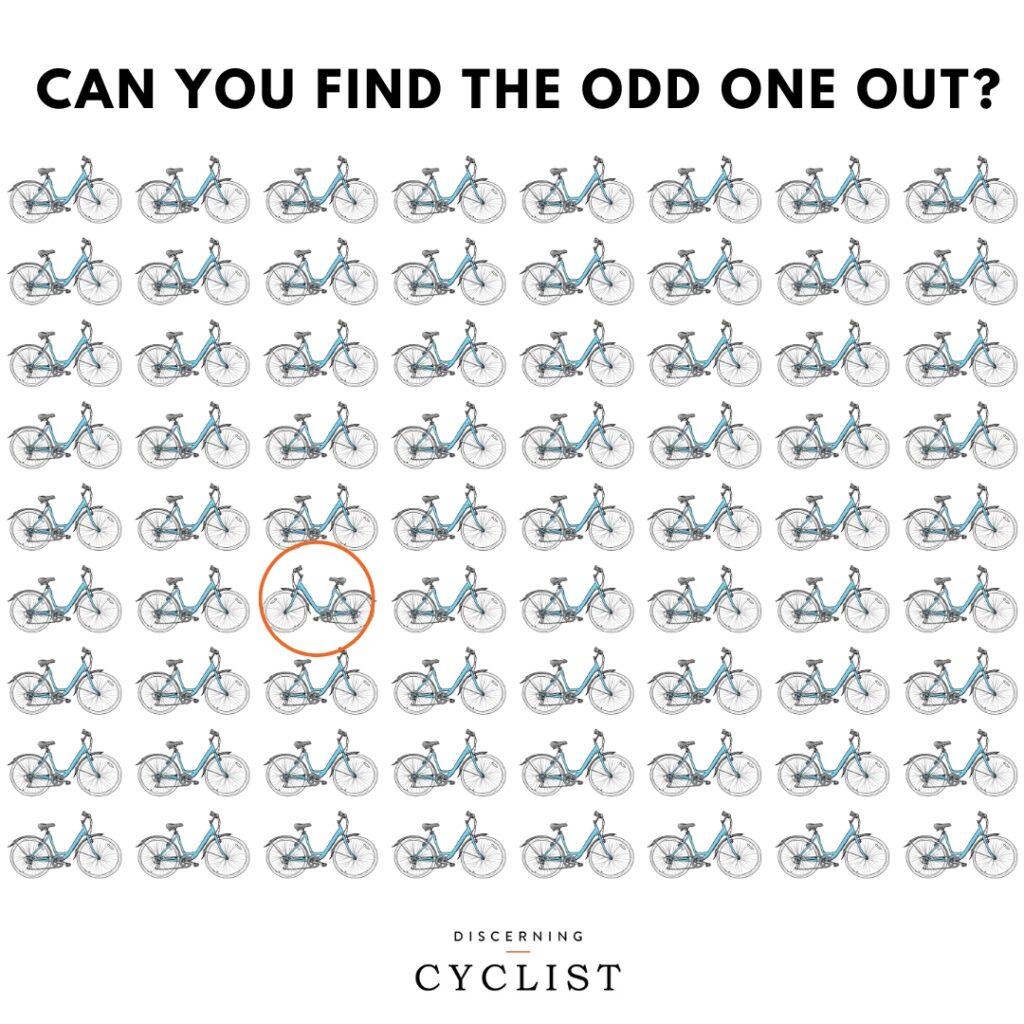 Spot the Odd One Out: The blue Bicycle answer