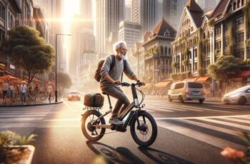 Older man on an e-bike