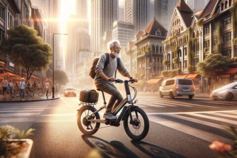 Older man on an e-bike