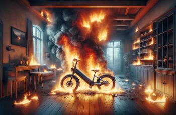E-Bike on fire